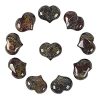 Justinstones 10 Cuori In Pietra Lioces 20 Mm | Cristalli Per Reiki E Chakra | Con Scatola Regalo