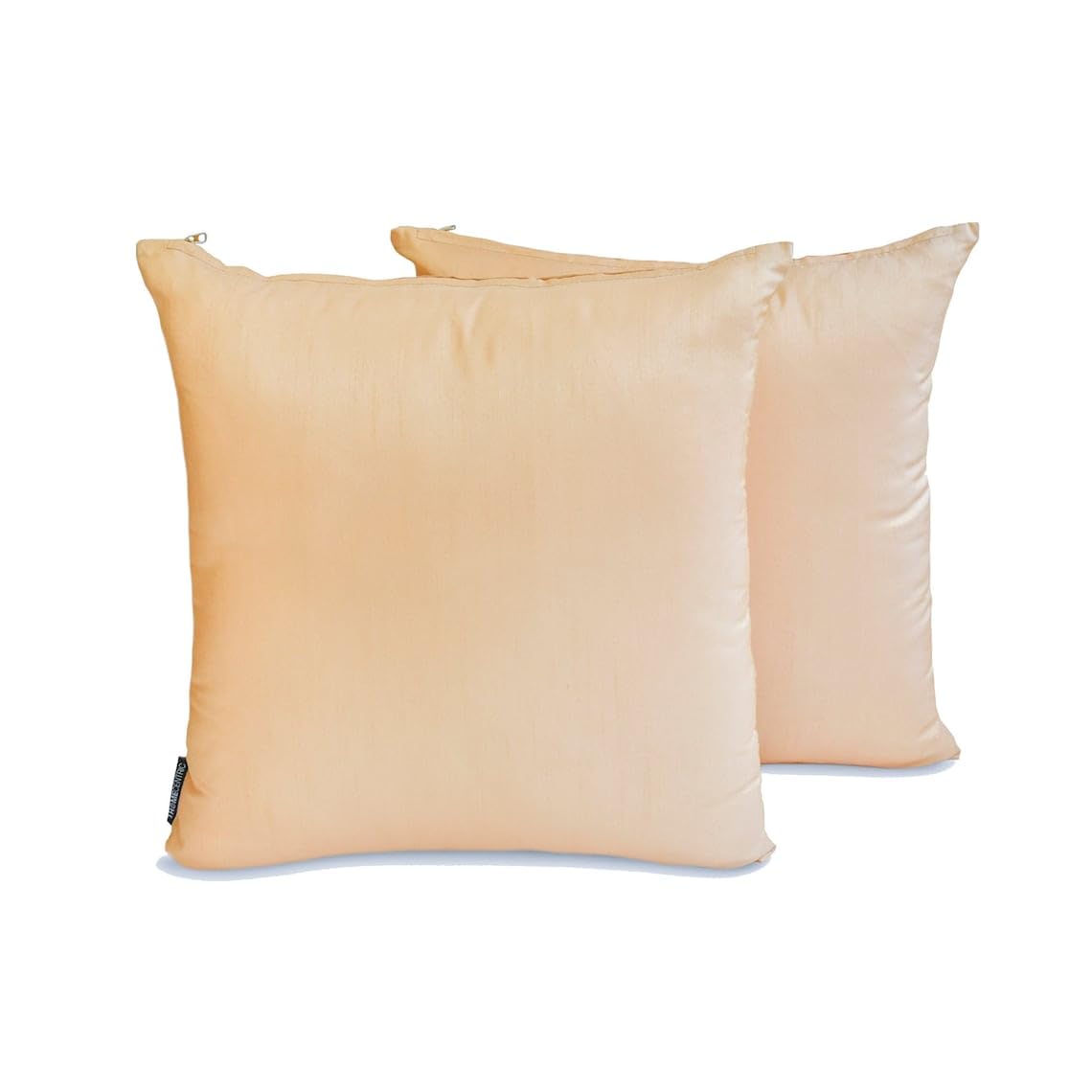 The HomeCentric Beige Art Silk Lumbar Cushion Covers 30x60 cm, Pack of 2 Solid Plain Luxury Accent Cushion Cover for Sofa, Couch, Bed, Living Room, Bedroom & Modern Home Décor - Beige Luxury