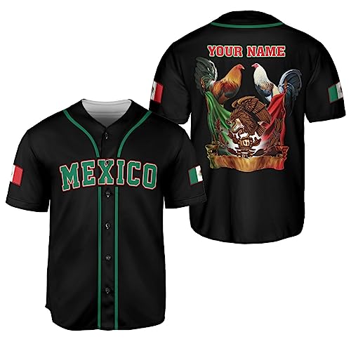 Leeprints Personalized Mexico Baseball Jersey, Mexican Baseball Jersey for Men Women, Mexicano Flag Jersey, Mexican Pride miniatura 1