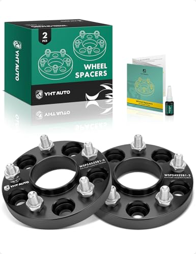 YHTAUTO 5x4.5 Hubcentric Wheel Spacers 20mm Fits Ford, Hyundai, Kia, Mazda, Jeep, Mitsubishi, Dodge & Lincoln Models 5x114.3mm Tire Spacers 20mm with M12x1.5 Studs 67.1mm Hub Bore 2PCS Black