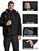 wantdo Men's Winter Hooded Ski Jacket Coat Waterproof Snowboard Jacket Black XL