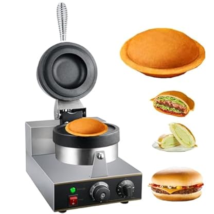 Elektrische Burgermaschine, Panini-Presse, Eiscreme-Brioche-Burgermaschine, Antihaftplatte mit unabhängiger Temperaturregelung, geeignet für Bäckereien und Restaurants