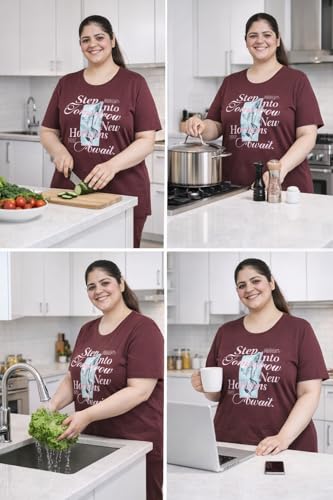 Image of In Love Women's Plus Size Longline T-Shirt with Side Pocket, 3 /4 Sleeve, Crew Neck