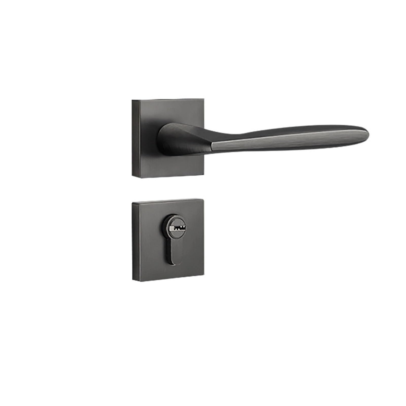 Serrure porte chambre silencieuse poignée noire mécanique haut de gamme pour porte en bois