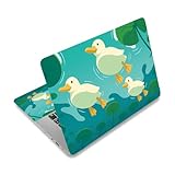 PLIGREAT Cartoon Enten Laptop Aufkleber Aufkleber Haut Abdeckung Laptop Aufkleber Mit Niedlichen Enten Auf Dem Teich Passend Für 12 13 13.3 14 15 Laptops Universeller Wasserdichter