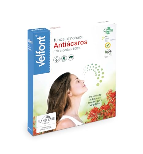 Funda Almohada antiácaros Acarsan Rizo 100% Algodón Velfont (105 cm)