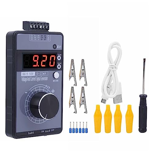 Voltage Current Generator, 0?10V 0?22mA Hand Held Digital Current Voltage Analog Simulator with 3 Power Supply Modes 4-Digit Display