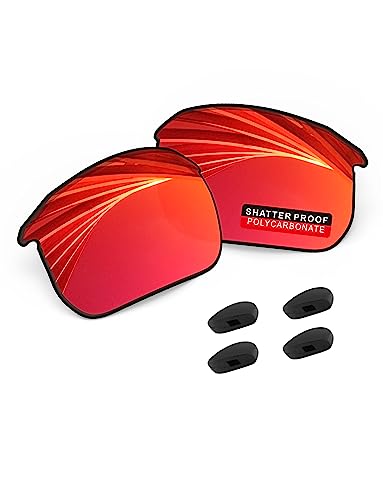 Image of PRO+ Polycarbonate Polarized Replacement Lenses & Nose Pads for BOSE Tempo BMD0011 Sunglasses - Fire Red