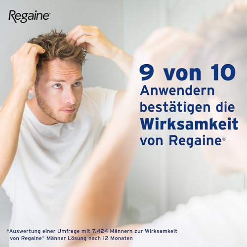 REGAINE Männer Lösung: Mit 50 mg/ml Minoxidil (5%) bei erblich bedingtem Haarausfall, 6-Monats-Vorrat, 2 Packungen je 3 x 60 ml