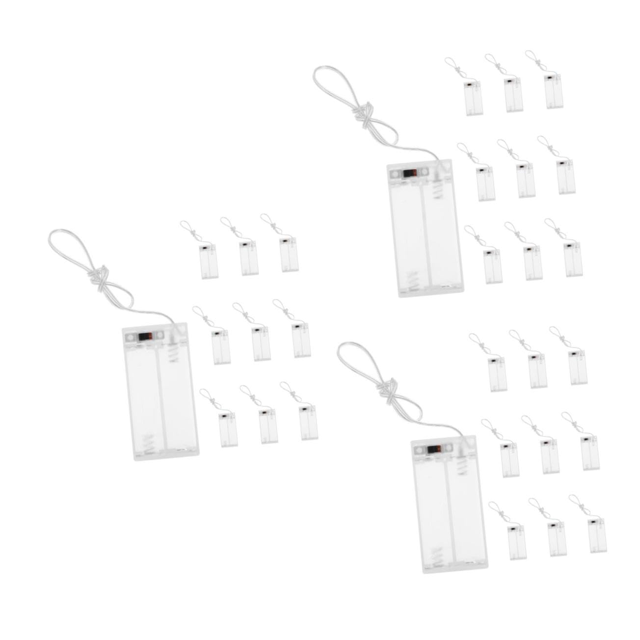3 Sätze Aa Batteriehalter Transparentes Batteriefach Für Aa Batterien Mit Schalter Einsetzbar Für Lichterketten Strapazierfähige Kunststoffkonstruktion Für Innen Und 10 Stück * 3