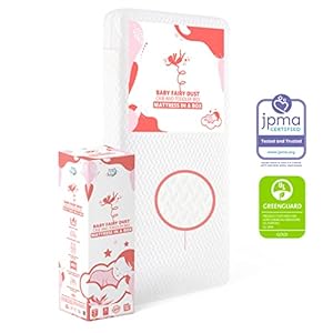 Dream On Me Baby Fairy 5” Foam Crib & Toddler Bed Mattress in a Box, White I Greenguard Gold Certified I JPMA Certified