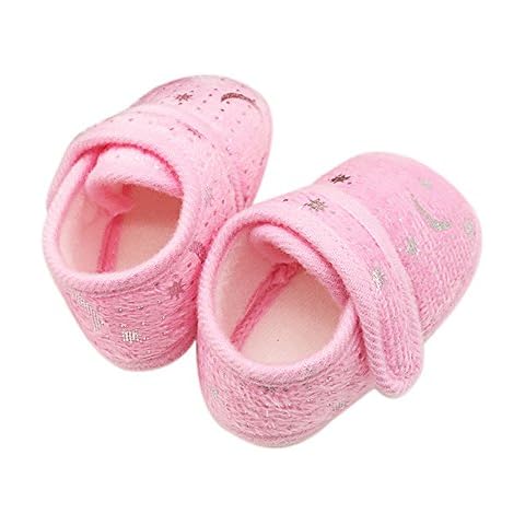 Deloito Starry Sky Printed Toddler Anti-Slip Soft Baby Shoes Lovely Toddler First Walkers Print Cotton Baby Shoes Flats Soft Booties Slippers Shoes (Pink,13(UK:3) Age:12-18M) Cover