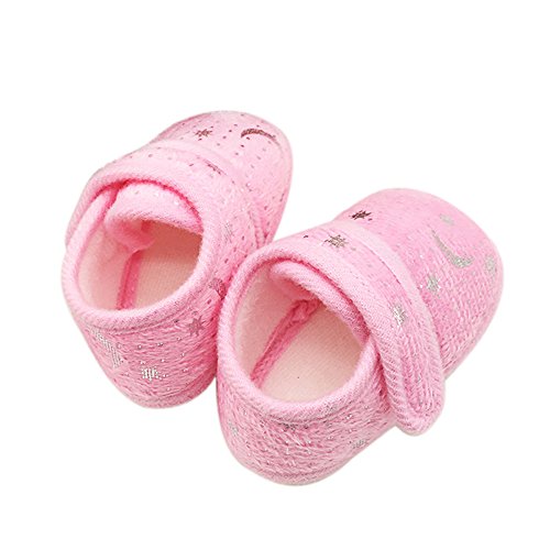 DAY8 Chaussure Bébé Fille Naissance Hiver 0-18 Mois Chaussure Bébé Garçon Premier Pas Bottine Bébé Fille Souple Bottes Bottillons Bébé Fille Baptême Sneakers Baskets Automne (12(6-12 Mois), Rose) Cover