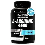 Bandini® L-Arginine 360 Capsules - 4500 mg High Dosage - Caps with Pure L Arginin HCL Powder - Natural Food Supplement - No Additives, Vegan - Ideal for Athletes - Italian Quality