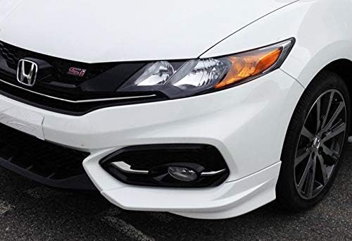 2PCS Front Body Kit Bumper Lip Kit fit for compatible with 2014-2015 Honda Civic 2-DR/Coupe, HFP-Style Splitter Trim Protection Spoiler, Air-Dam-Chin-Diffuser (Painted White)