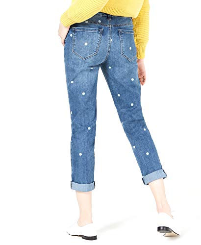Maison Jules | Dot-Printed Cuff Boyfriend Jeans | Bailey Wash, 62
