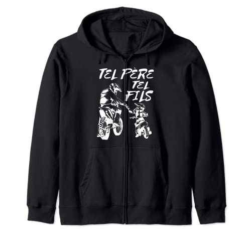 Tel Père Tel Fils Moto Cross Sport Motocycliste Présent Sweat à Capuche Cover