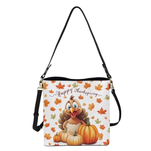 Image of HUGS IDEA Boho Bags for Women Leather Handbag Shoulder Bucket Crossbody Purse