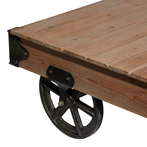 Deco 79 Wood Cart Coffee Table, 56 By 16-1/2-Inch, Tan #TOP7