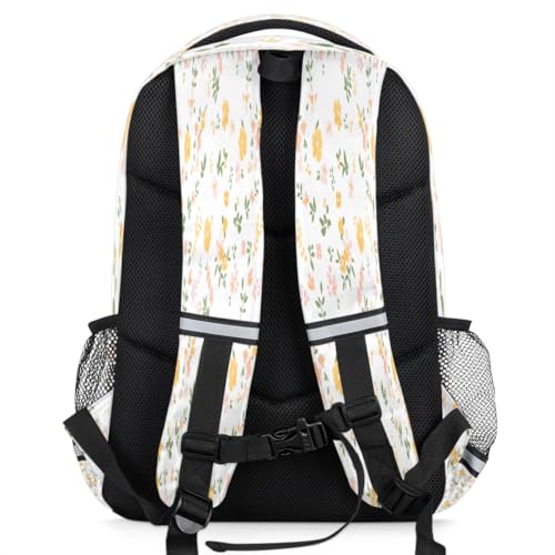Beautiful Flowers Yellow Red Backpack with Chest Strap Reflective Lightweight Travel Hiking Backpack for Men Women Waterproof Daypack Back Pack for Commute Camping4