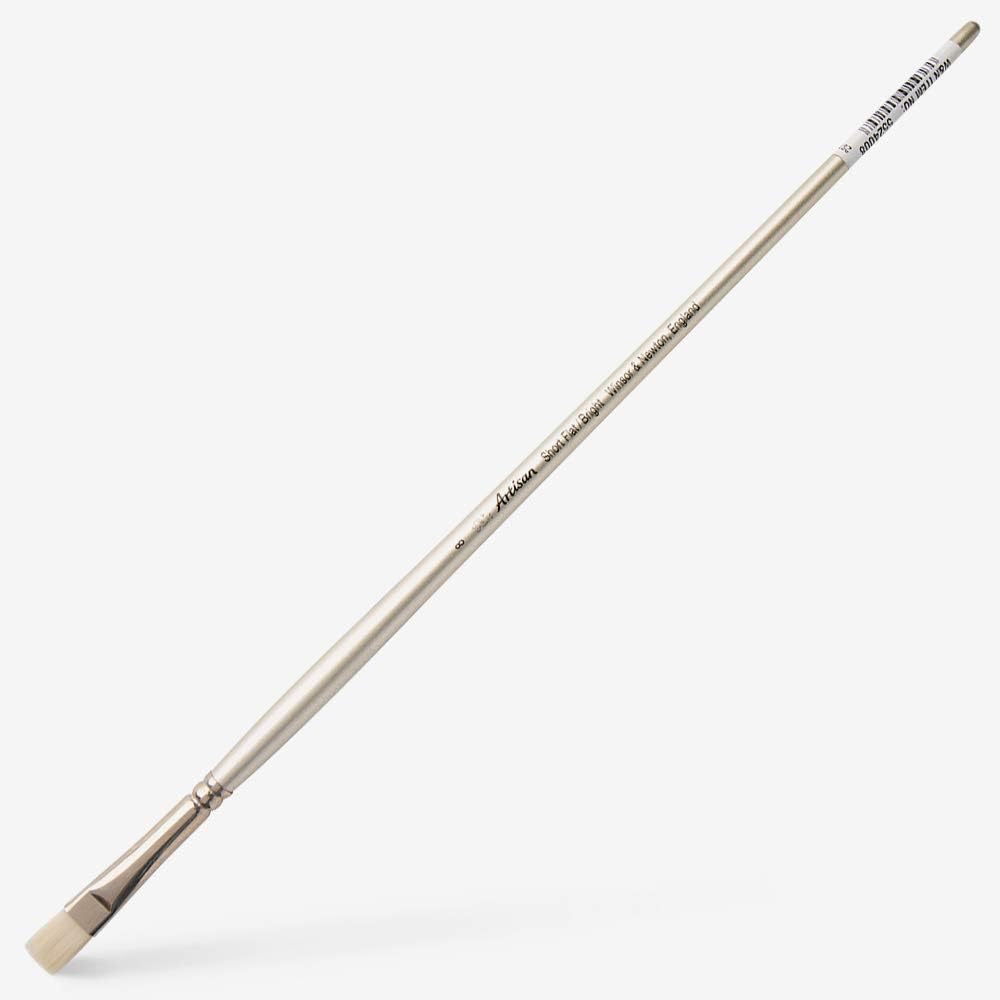 Winsor & Newton Artisan Paint Brush, Long Handle, Size 8, Bright