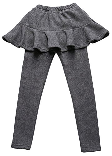 Little Girls' Solid Winter Footless Tights Fleece Lined Pantskirts2