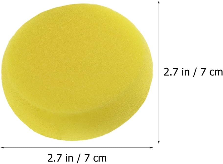 SEWACC 25pcs Round Yellow Crafting Painting Sponges for Art Projects Watercolor Drawing Sponge Set for Preschool and Early Learning