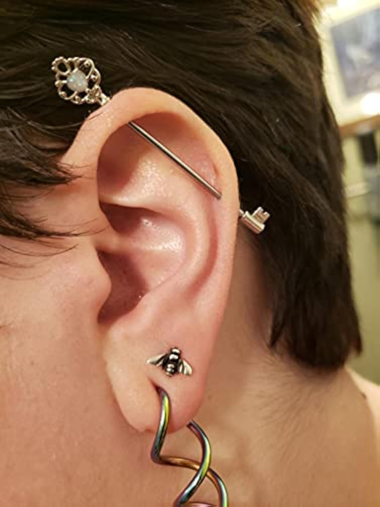 Industrial Barbell Earrings for Women