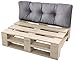 sunnypillow Palettenkissen Auflage Set für Europaletten Indoor und Outdoor Palettenpolster Palettensofa Kissen mit schöner Steppung viele Farben und Größen zur Auswahl Rückenkissen 120 x 40, Grau