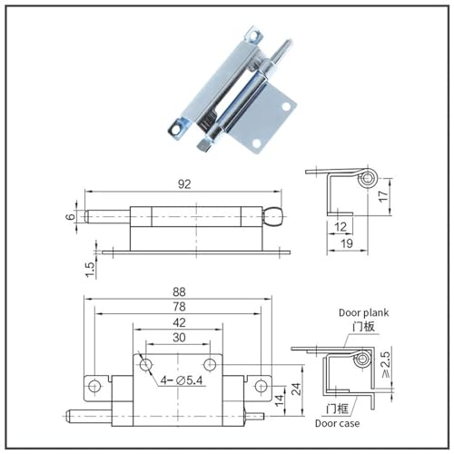 Charnière de pliage amovible 120° invisible pour porte de four robuste