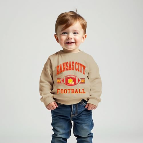 Toddler Baby Boy Girl Football Outfit Sweatshirt Football Games Letter Print Crewneck Pullover Long Sleeve Shirt3
