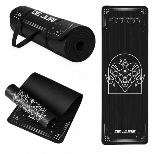 Image of De Jure Fitness Yoga Mat for Women and Men, 13mm Extra Thick Non-Slip NBR Exercise Mat for Yoga, Pilates, Gym & Floor Workouts - with Carry Strap - Aries