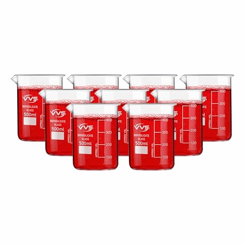 Image of VVS Borosilicate Glass Beaker 500ml pack of 9 of For School College, Lab Laboratry and professional use