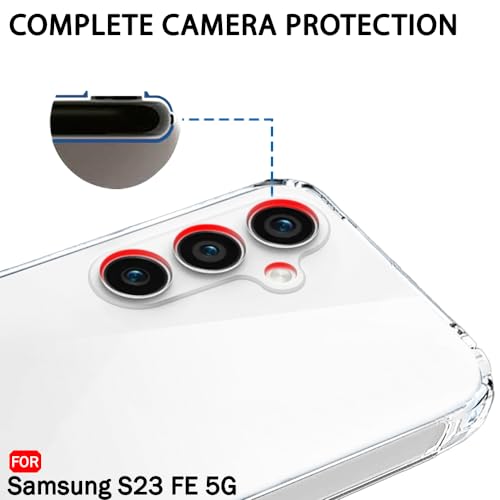Image of TheGiftKart Back Cover Soft Case for Samsung Galaxy S23 FE 5G | Best Camera Protection | Inbuilt Dust Plugs & Anti-Slip Grip | Ultra Clear Slim Back Cover Case (Silicone, Transparent)
