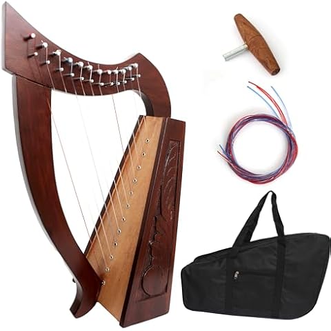 NORTH EDGE 12 String Celtic Harp with Accessories Cover