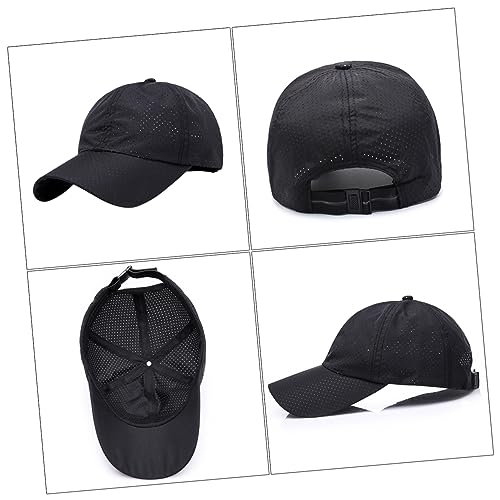 PACKOVE Wide Brim Sun Hat for Men Women Satin Baseball Cap for Outdoor Activities Travel and Daily Wear Sun Black