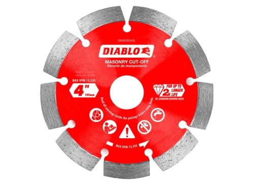 Disque de coupe diamanté segmenté Diablo 10,2 cm pour maçonnerie