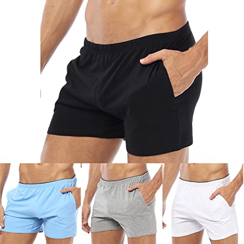 Men's Cotton Loose Briefs Breathable Sports Shorts Thin Three-Point Pants Home Pajama Pants
