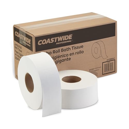 Coastwide Professional Recycled Jumbo Toilet Paper, 2-ply, White, 1000 ft./Roll, 6 Rolls/Case