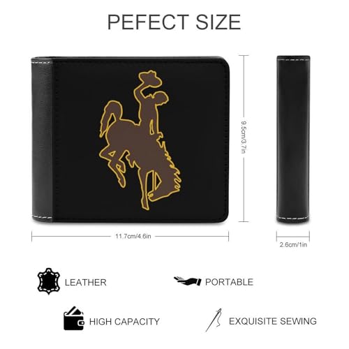 Wyoming Athletics Logo Funny Wallet for Men RFID Blocking Bifold Wallets Soft Billfold with Card Slots Custom Gifts for Women2