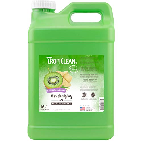 TropiClean Kiwi & Cocoa Butter Moisturizing Conditioner for Pets, 2.5 gal - Made in the USA - Effectively Moisturizes & Conditions