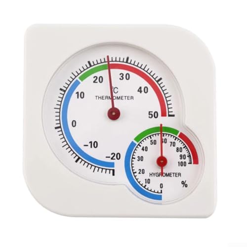 Thermomètre hygromètre analogique pour intérieur et extérieur, grand pour cadran, température et humidité, avec support, moniteur de température pour la maison, le jardin, échelle Celsius, blanc ou