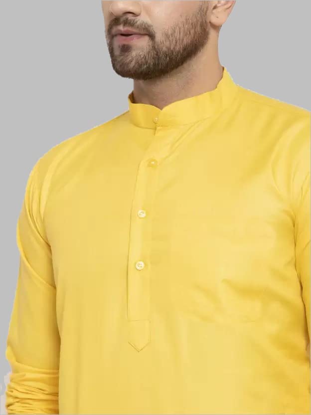 Image of Luxrio Kurta for Men Cotton Blend Long Solid Straight Fit