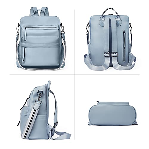 Bromen Womens Backpack Purse Fashion Leather Backpack Purse For Women Travel Shoulder Bags Blue #TOP3