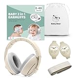 NHQZ Cuffie Neonato Antirumore, Cuffie Antirumore Neonato, Protettori acustici per neonati Superiore Ideale per il Sonno, Viaggi, Feste