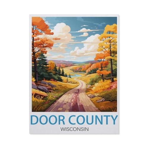 1000Pcs，Door County Wisconsin Vintage-Reiseposter，Jigsaw Adult Decompression Game Puzzle Students Toy for Children Christmas Birthday Gifts（38x26cm）-AM2 -  DUVWS, af101sg96-sf509fgsgbswch