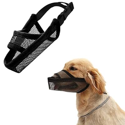 Cilkus Nylon Dog Muzzle Air Mesh Breathable for Small Medium Large Dogs, and Stick Out Tongue Drinkable Pet Muzzle for Anti-Biting Anti-Licking (Small Black)