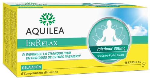 AQUILEA | EnRelax | Favorece la Tranquilidad | 48 cápsulas | Valeriana, Pasiflora y Espino Blanco | Relajación