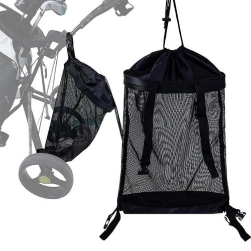 JISADER Mesh Golfwagen Tasche, Golf Push Cart Tasche, Netz-Golfwagen-Aufbewahrungstasche, Golf Cart Organizer, Push Cart Mesh Storage Bag, Trolley Rückseite Aufbewahrungstasche für Golfspieler