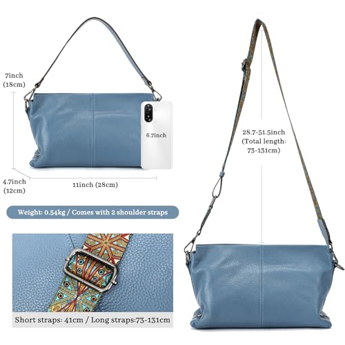 Image of Genuine Leather Women Shoulder Bag Small Crossbody Bags Purse Mini Casual Hobo Lady Handbags and Purses Messenger Satchel